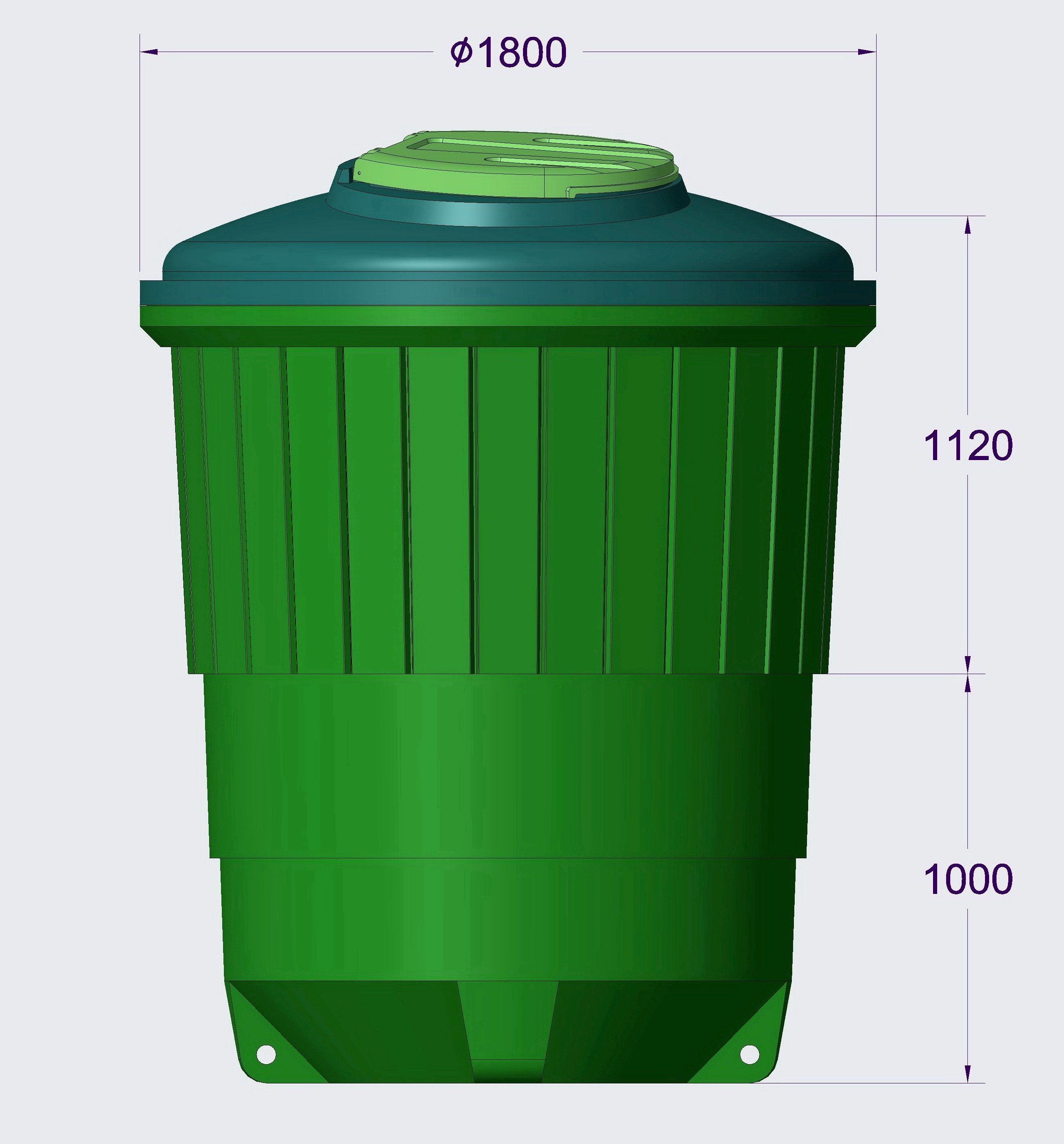 Схема заглубленного контейнера