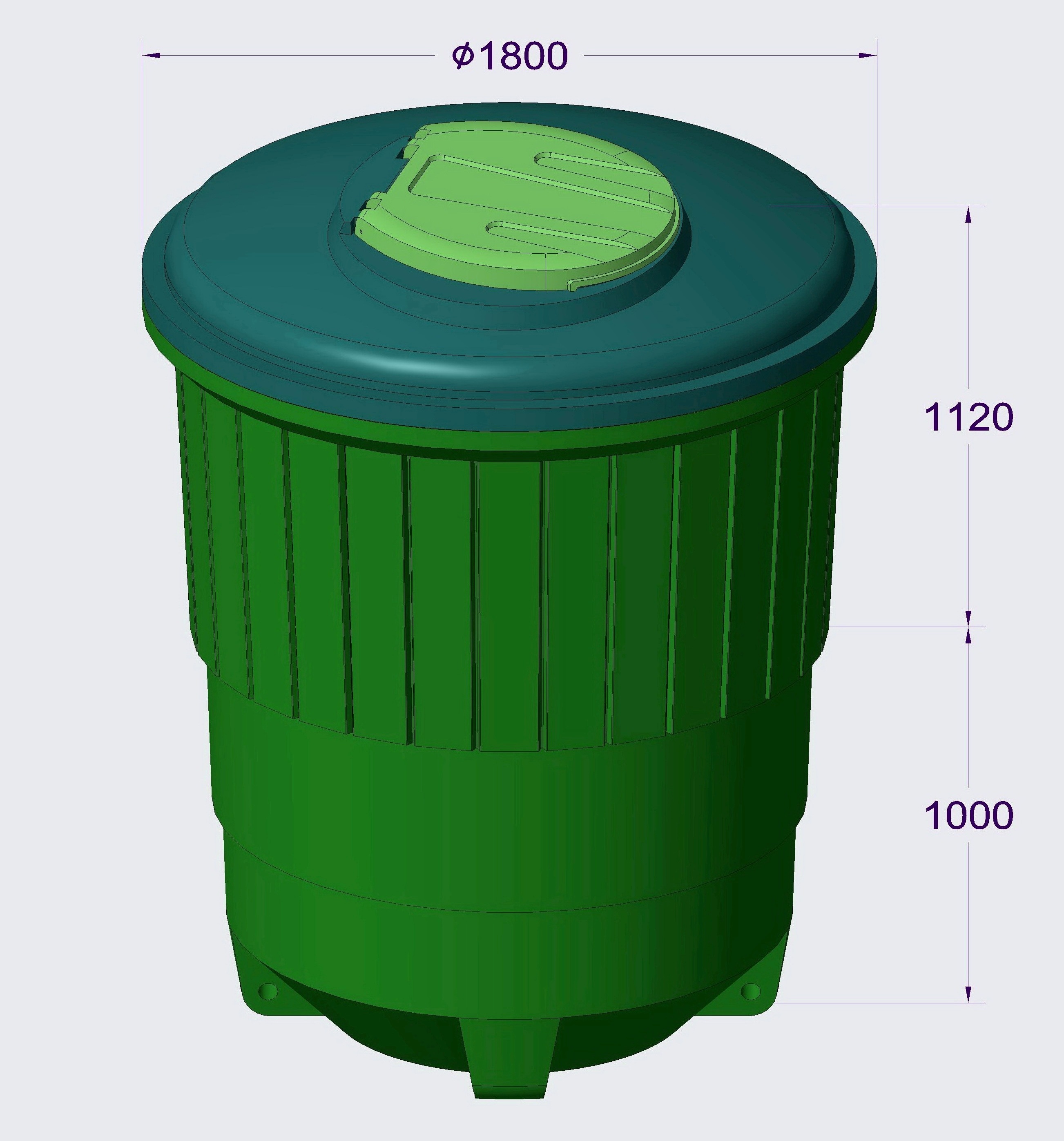 Схема заглубленного контейнера