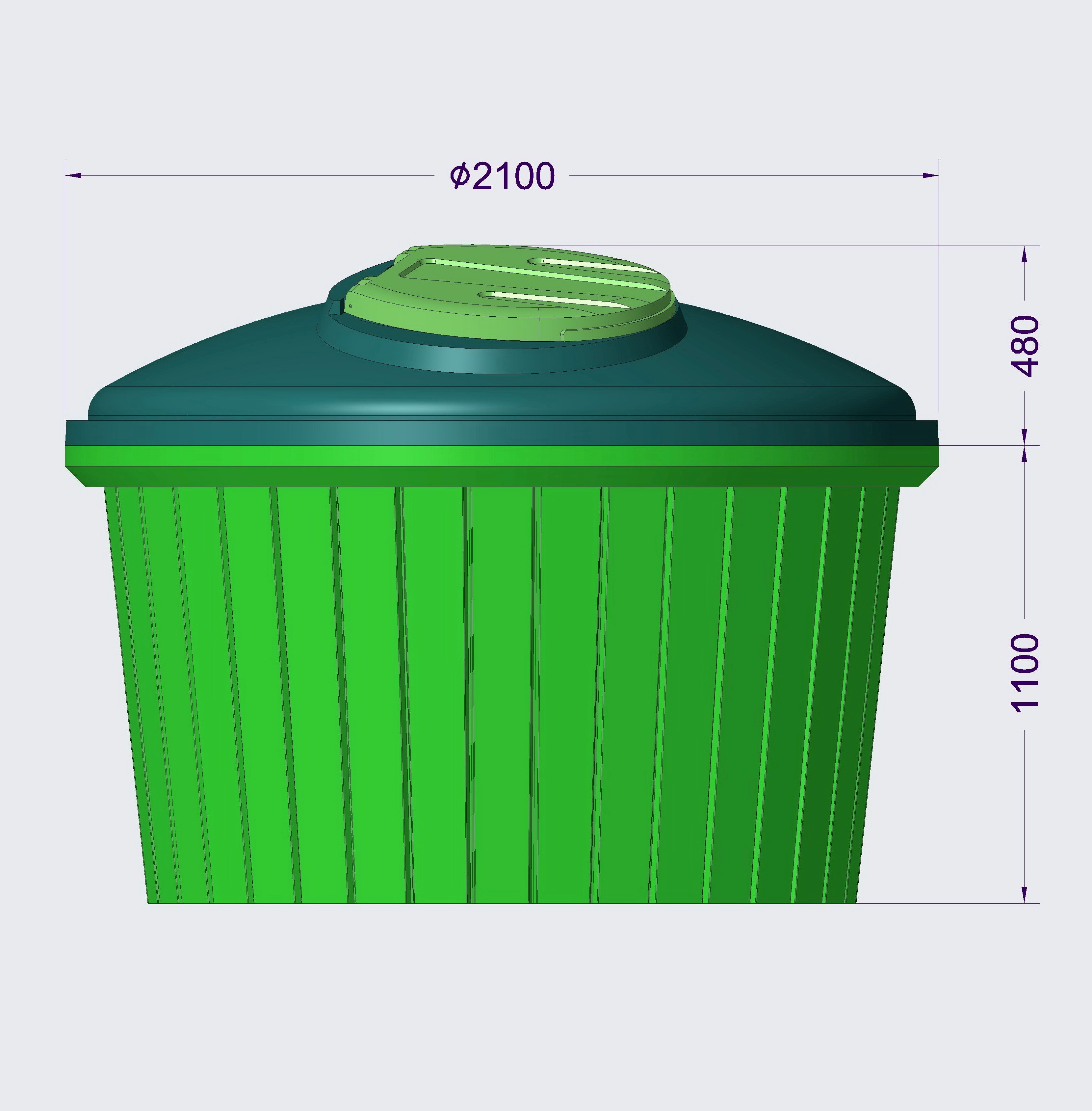 Схема заглубленного контейнера