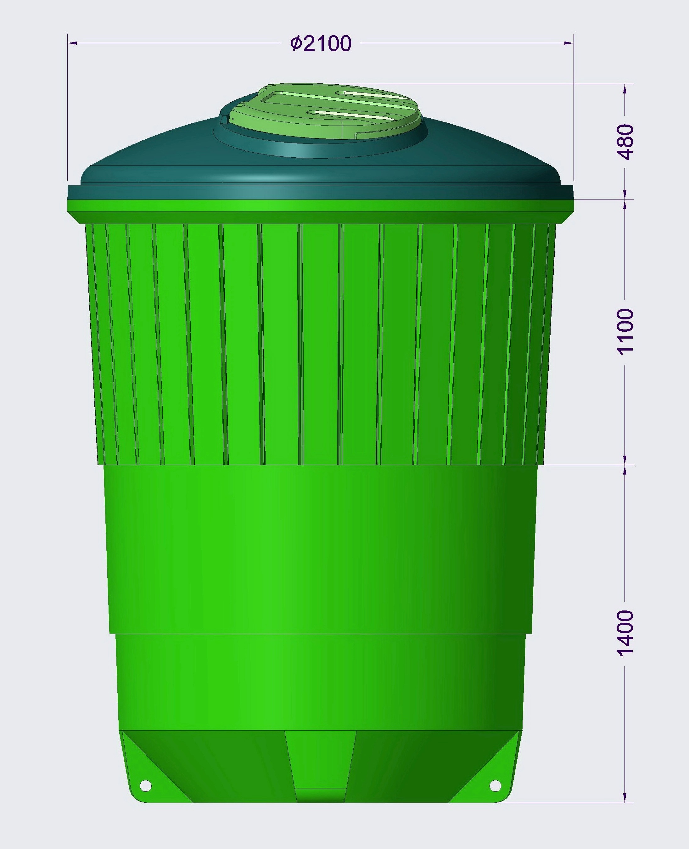 Схема заглубленного контейнера